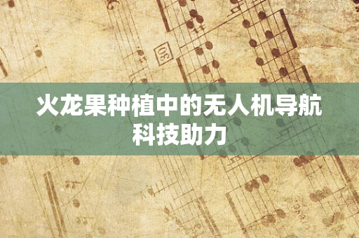 火龙果种植中的无人机导航科技助力