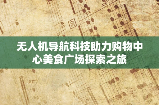 无人机导航科技助力购物中心美食广场探索之旅