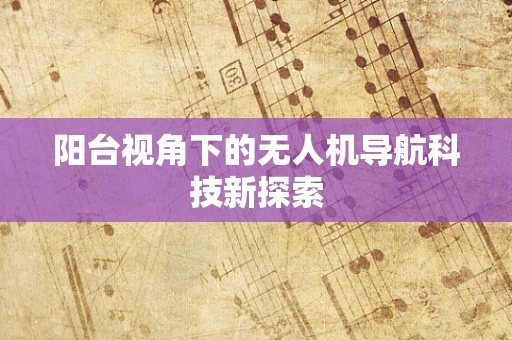 阳台视角下的无人机导航科技新探索