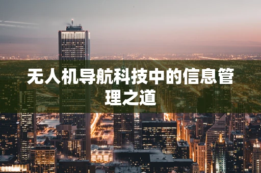 无人机导航科技中的信息管理之道