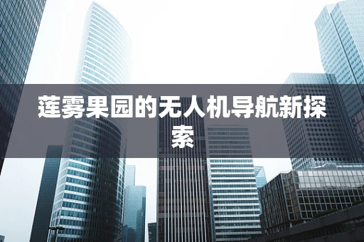 莲雾果园的无人机导航新探索