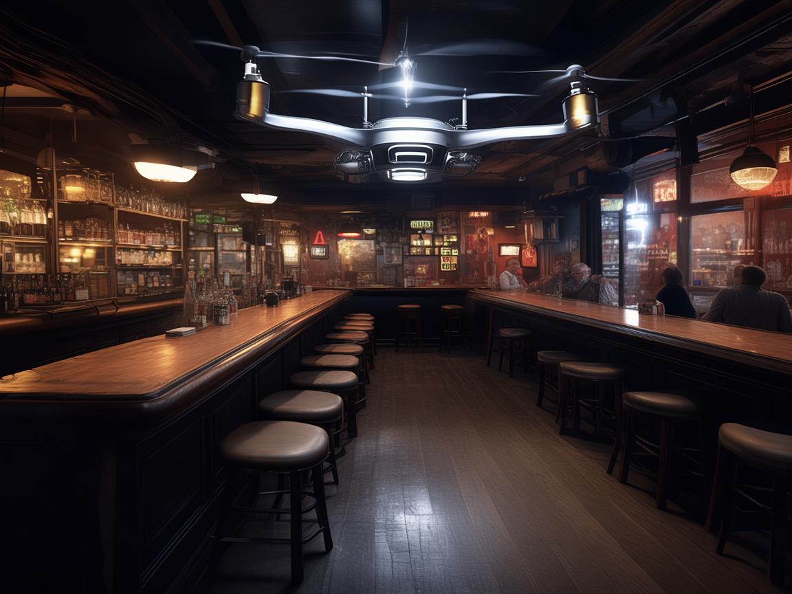 酒吧中的无人机导航科技，别样的空中视角