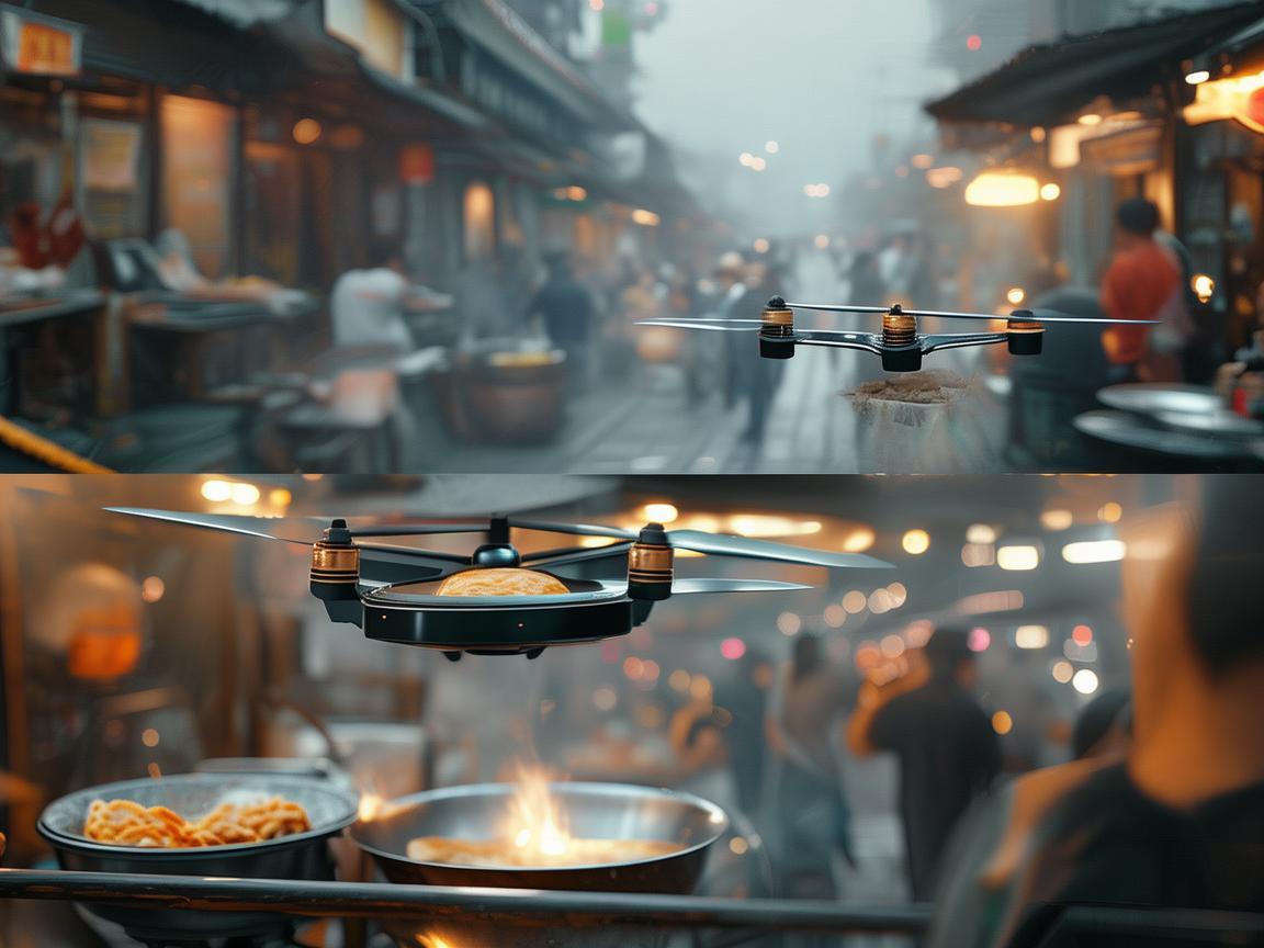 无人机导航科技，为鸡蛋灌饼飘香助力