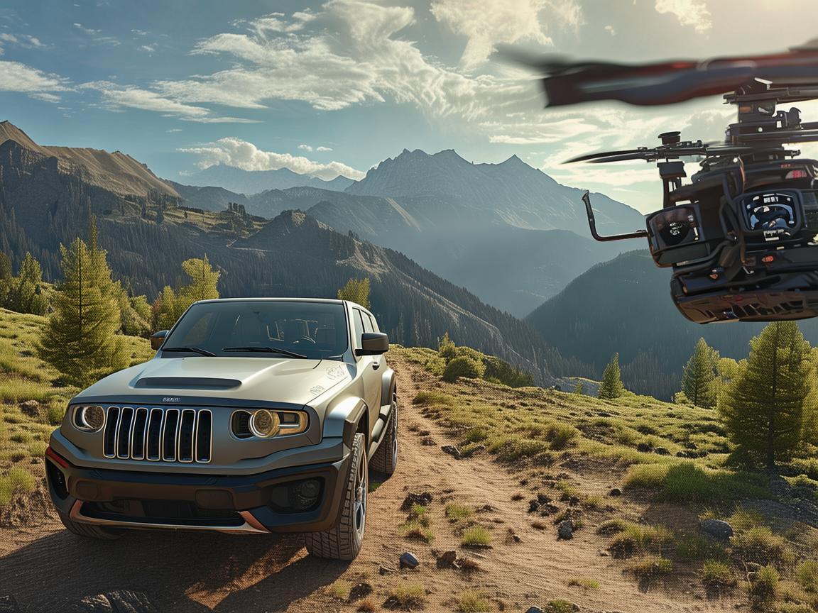 无人机导航下的吉普车探险之旅