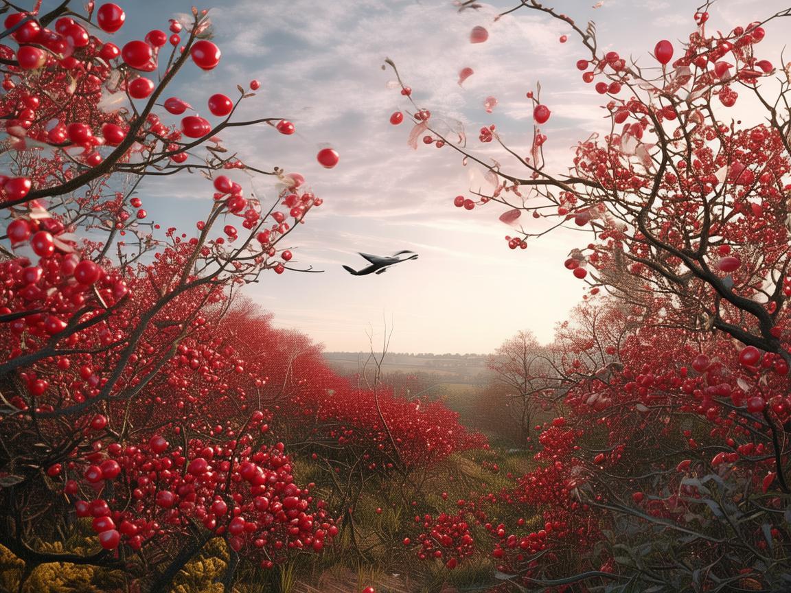 山楂林上空的无人机导航探索